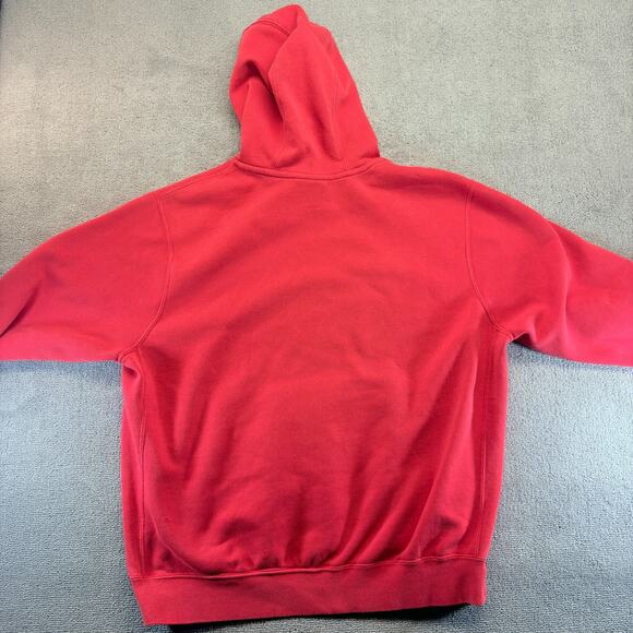 Nike Hoodie Men's Large Red Fleece Pullover University Drawstring Pockets Sports - Picture 2 of 8